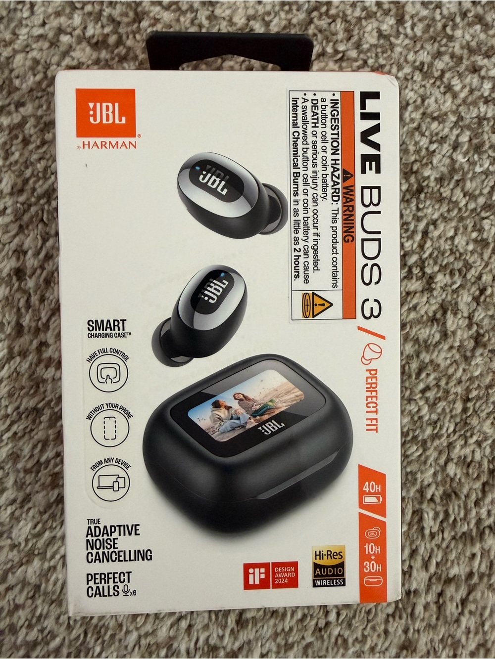 JBL Live Buds 3 Wireless Earbuds - Black